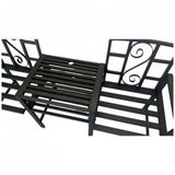 Set mobilier gradina VivaTechnix VMD-1046, masa si 2 scaune, otel, negru mat, cu orificiu umbrela