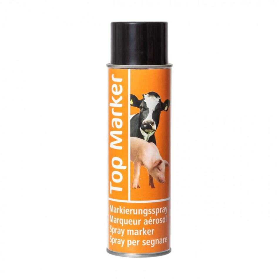 Spray portocaliu pentru marcarea bovinelor, vitelor, caprelor sau porcilor, TopMarker, 500 ml