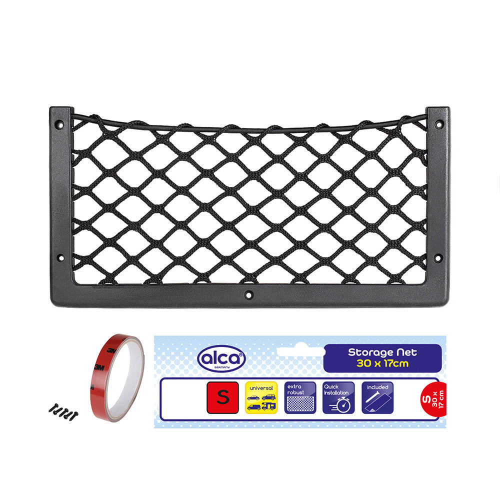 Organizator Depozitare Tip Plasă 302 x 169 mm - Cadrul Plastic Stabil, Elastic Cauciuc, Fixare Ușoară