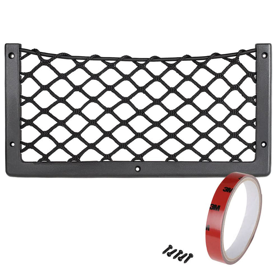 Organizator Depozitare Tip Plasă 415 x 210 mm - Cadrul Plastic Stabil, Elastic Cauciuc, Fixare Ușoară