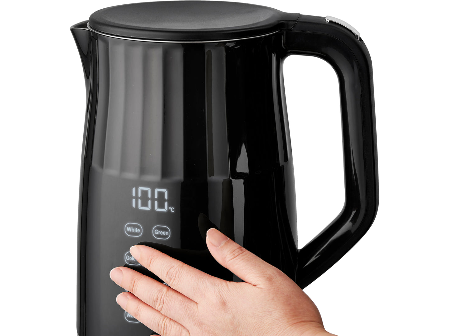 FIERBĂTOR ELECTRIC 1,7L, CONTROLUL TEMPERATURII, NEGRU