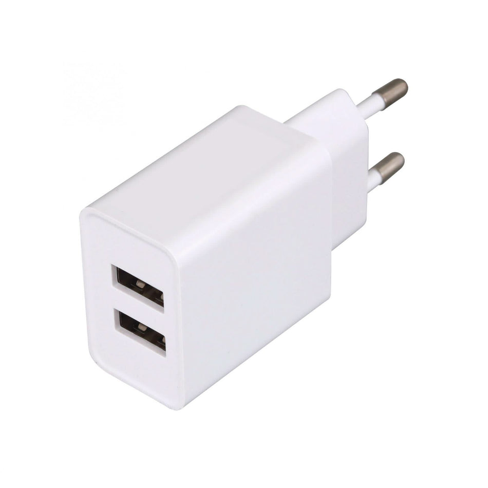 Incarcator de retea USB SA 24USB, 2 porturi, 2.4A, compatibil universal, protectii integrate, alb