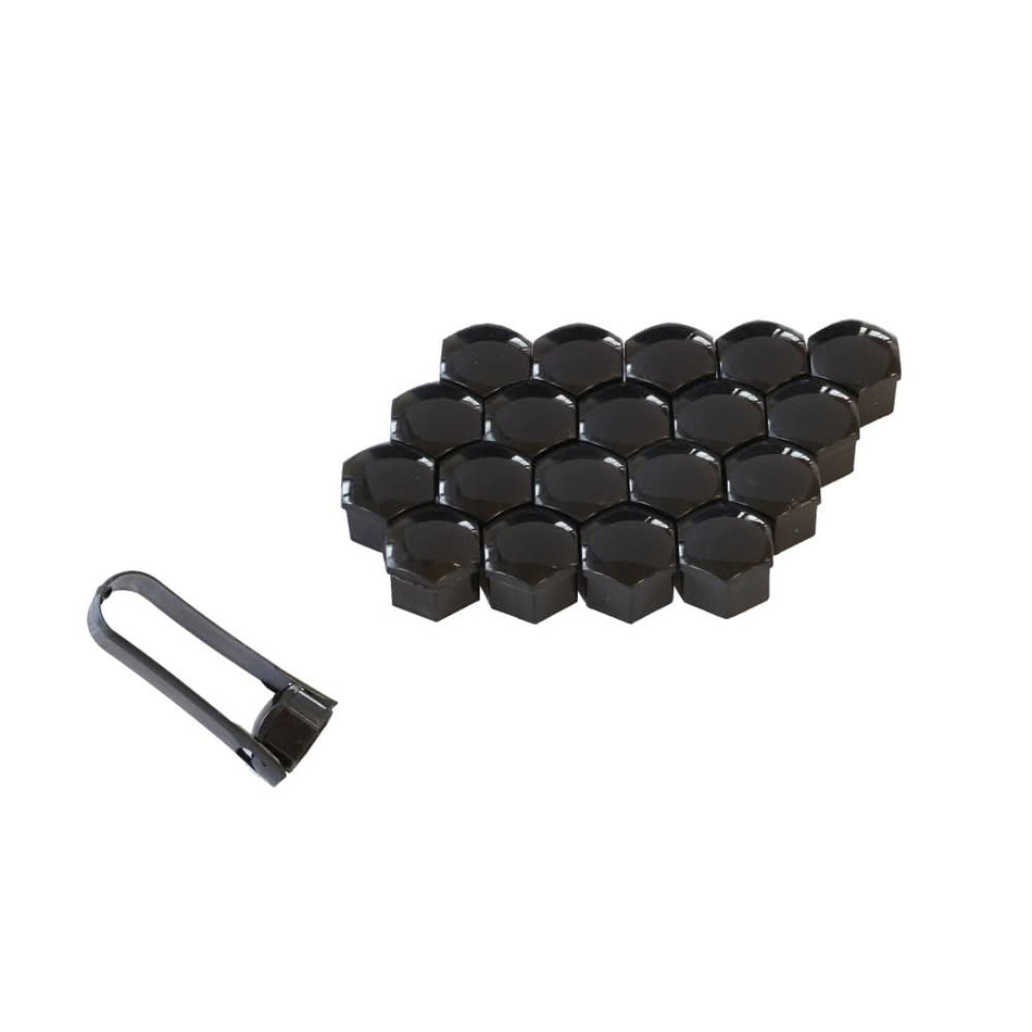 Set 20 capace pentru prezoane MEGA DRIVE 45255, diametru 19 mm, negru, cu clește pentru montaj
