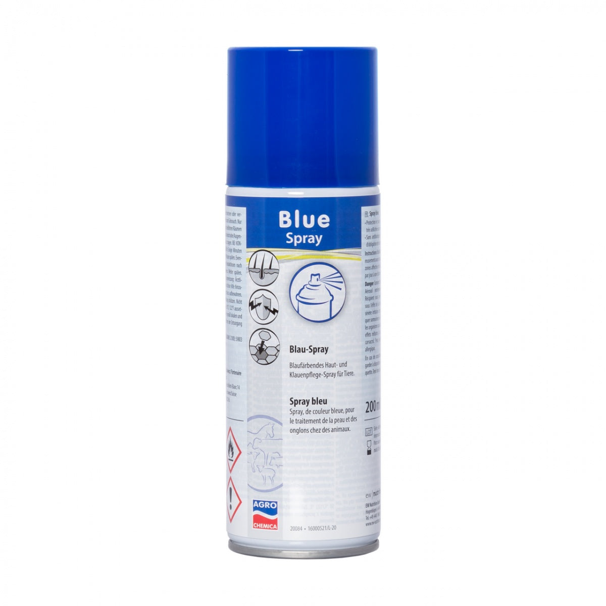Spray albastru copite ongloane 200 ml cu ulei oregano si Dexpantenol