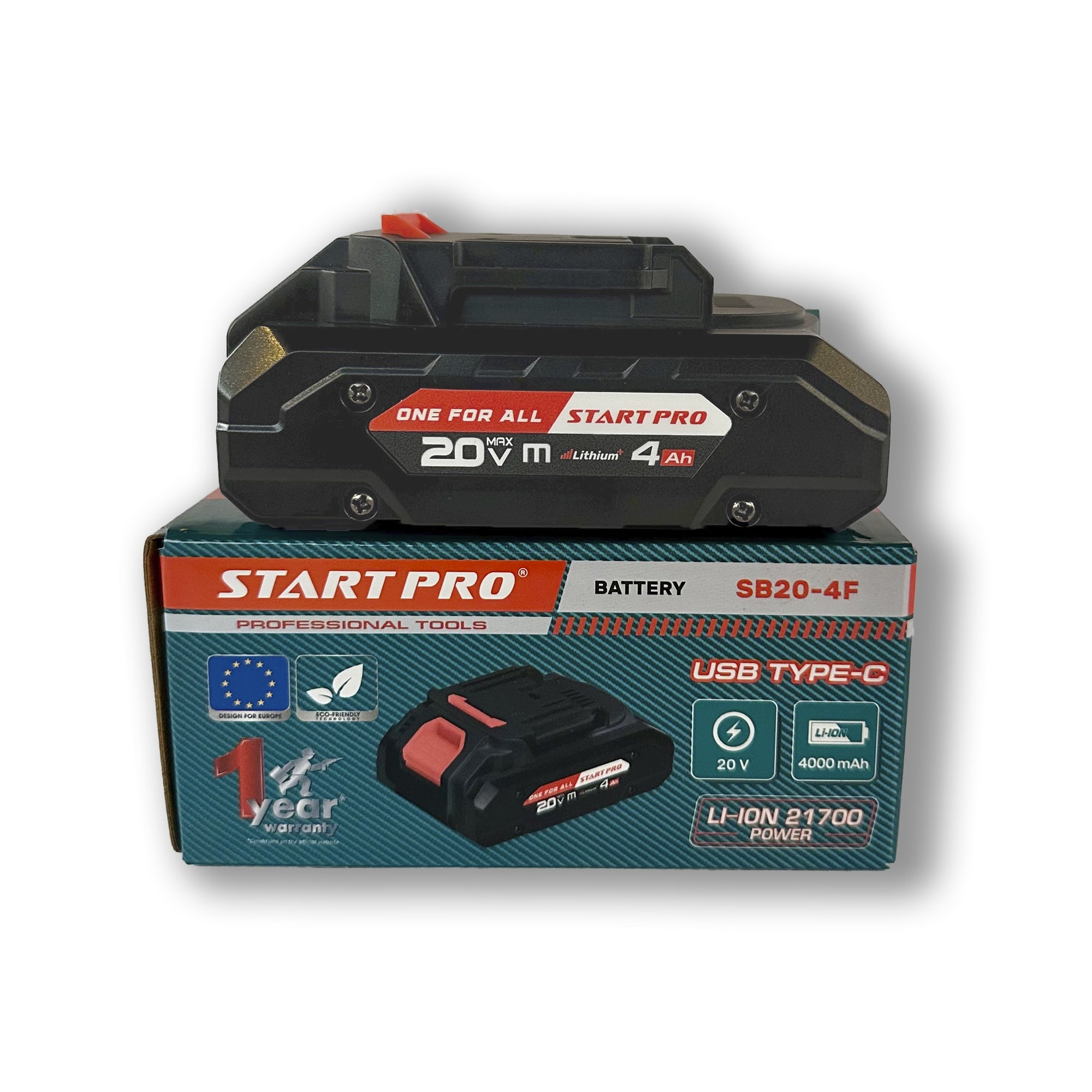 Acumulator Profesional StartPro SB20-4F, 20V, 4Ah, Li-Ion 21700