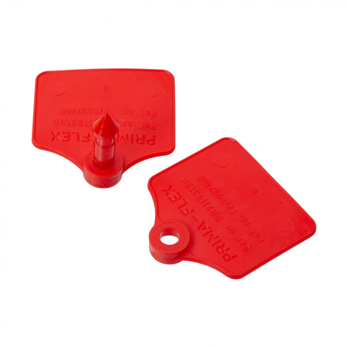 Set 25 perechi crotalii ovine Prima-Flex rosu 4.4x4.6 cm plastic rezistent