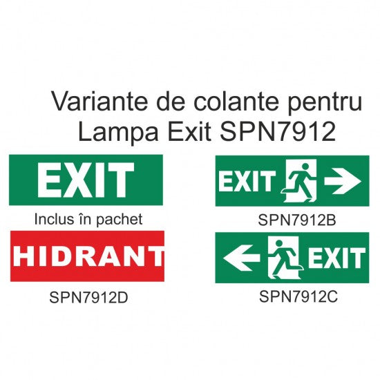 Lampa EXIT LED 16 LED-uri, IP65, 340.5x100.7x50.5 mm