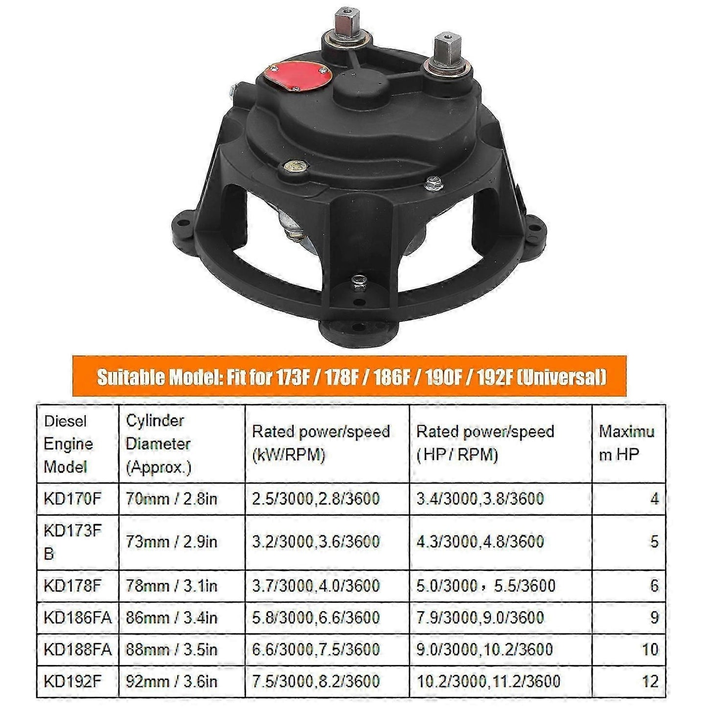 Starter manual cu manivela pentru motor diesel 173F–192F, model CQML-18, otel inoxidabil