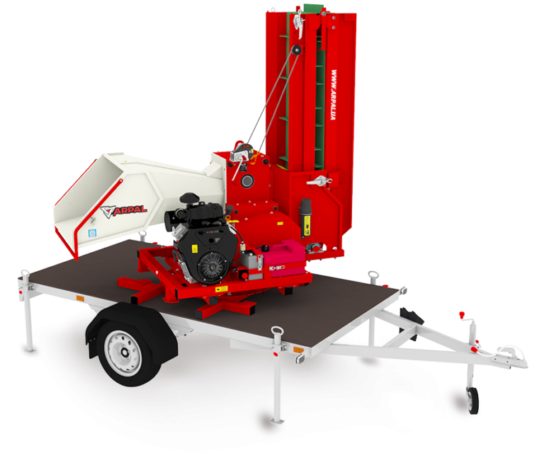 Tocator crengi ZE PAM-200 BD-K PRO cu motor 35 CP, diametru max 200 mm, banda transport 3.5 m, 14 m3/h