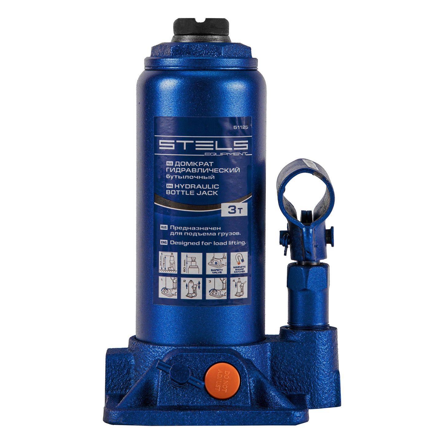 Cric hidraulic auto tip butelie Stels 3T, H 178–343 mm, cu trusa din plastic