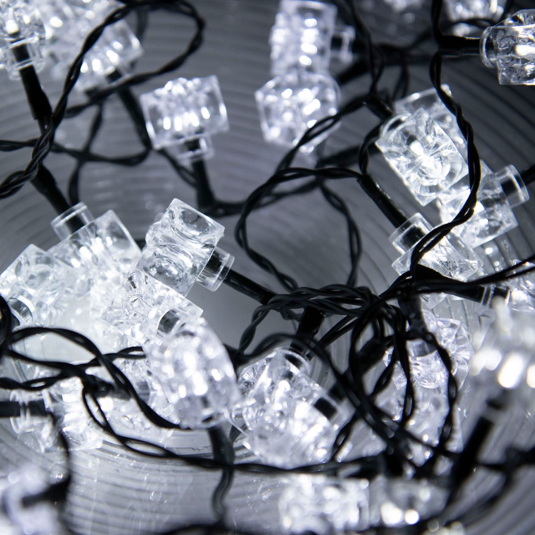 Ghirlanda LED Interior 50 LED Alb Rece cu 50 Cuburi Acrilice Decorative