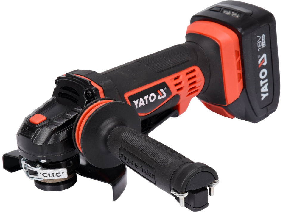 Polizor unghiular 18V, cu 2 acumulatori Li-Ion 3Ah si incarcator rapid, 10000rpm, Yato