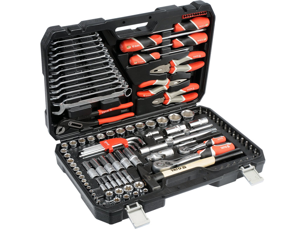 Trusa tubulare, chei combinate si antrenor 122 piese Yato – echipament complet pentru lucrari profesionale