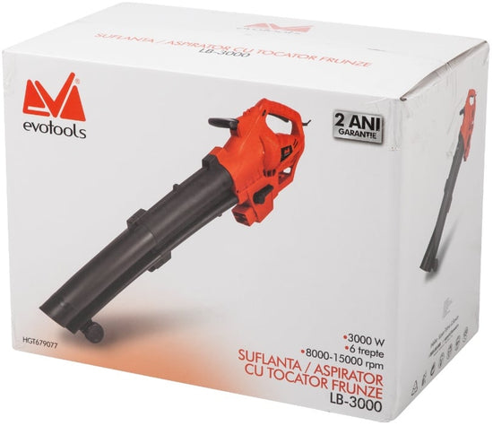 Suflanta Aspirator Frunze EvoTools LB3000, 3000 W, 270 km/h
