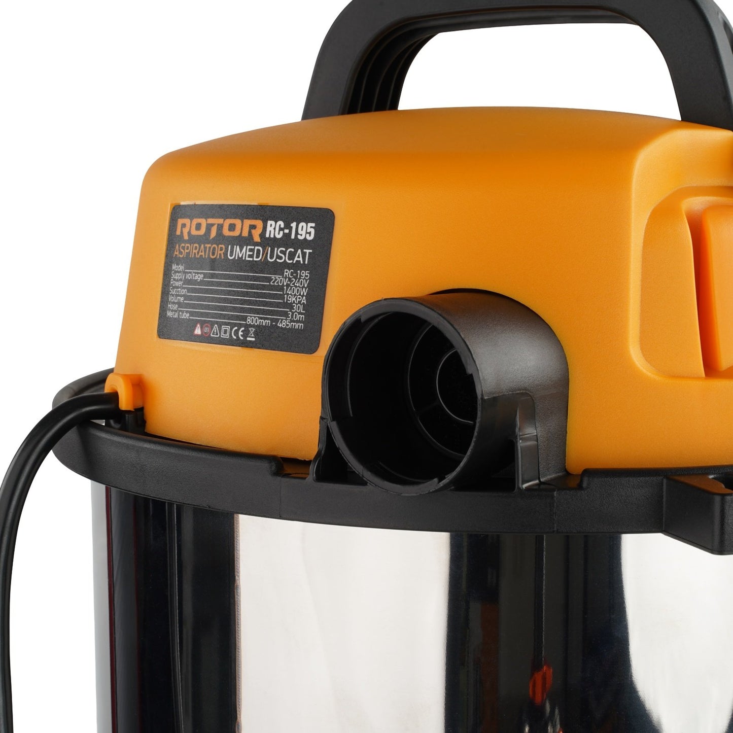 Aspirator umed-uscat ROTOR RC-195, 1400W, putere de aspiratie 19 KPA, rezervor 30L, accesorii incluse