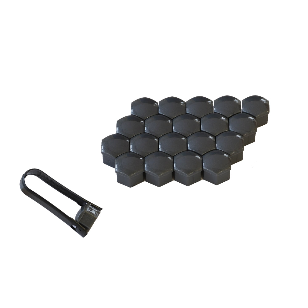 Set 20 capace pentru prezoane MEGA DRIVE 45256, diametru 19 mm, gri, cu clește pentru montaj