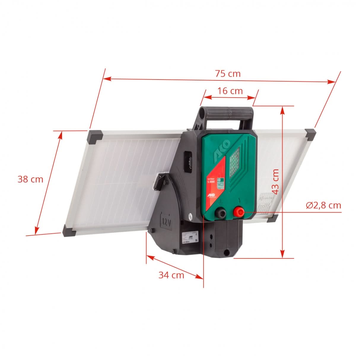 Aparat Gard Electric AKO S 3000 cu Panou Solar si Acumulator, 3 Joule