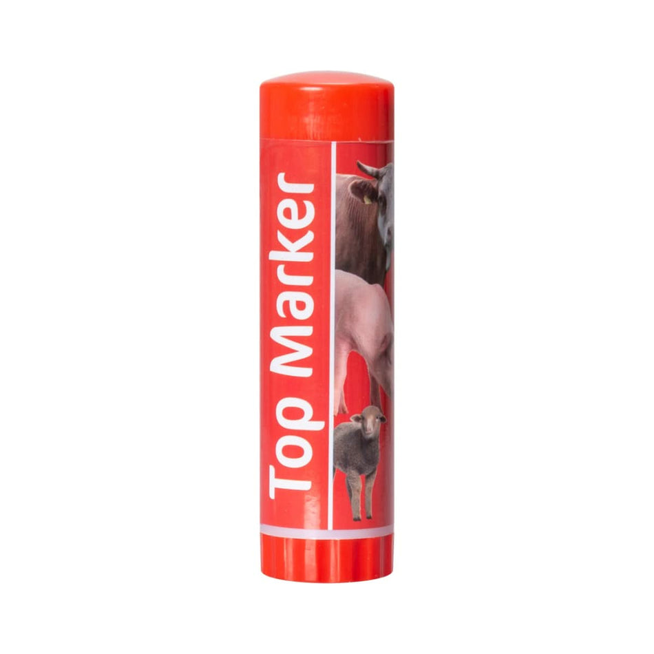 Creion rosu pentru marcarea animalelor pe termen scurt, TopMarker, 60 ml