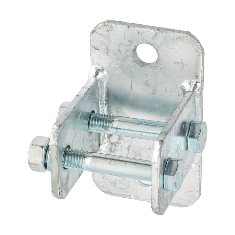 Conector de perete pentru panouri de pasune cu 2 suruburi M12, din otel galvanizat