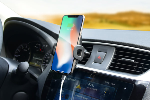 Suport Telefon Auto Smart cu Încărcare Wireless Fast Charge și Fixare în Grila de Ventilație