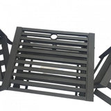 Set mobilier gradina metalic VivaTechnix VMD-1046, masa cu orificiu umbrela 42 mm + 2 scaune, profil 40x20x1.5 mm
