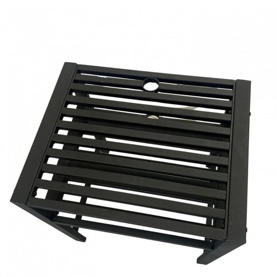 Set mobilier gradina metalic VivaTechnix VMD-1046, masa cu orificiu umbrela 42 mm + 2 scaune, profil 40x20x1.5 mm