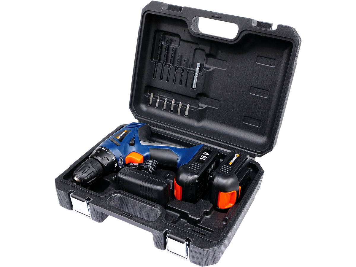 18V LI-ION CORDLESS DRILL W/ 2 BATTERIES