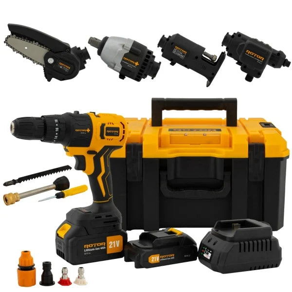 Multifunctional PROFESIONAL 5 in 1 cu Acumulator ROTOR RTS1, 21V, Brushless