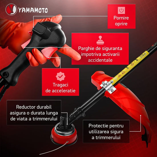 Motocoasa benzina Yamamoto YMA.56, 43cc, 5.8CP, 10000 rpm, motor 2T