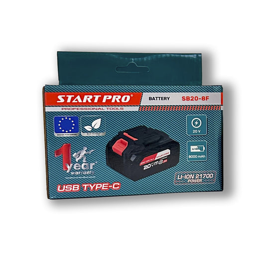Acumulator StartPro SB20-8F, 20V, 8Ah, Li-Ion 21700