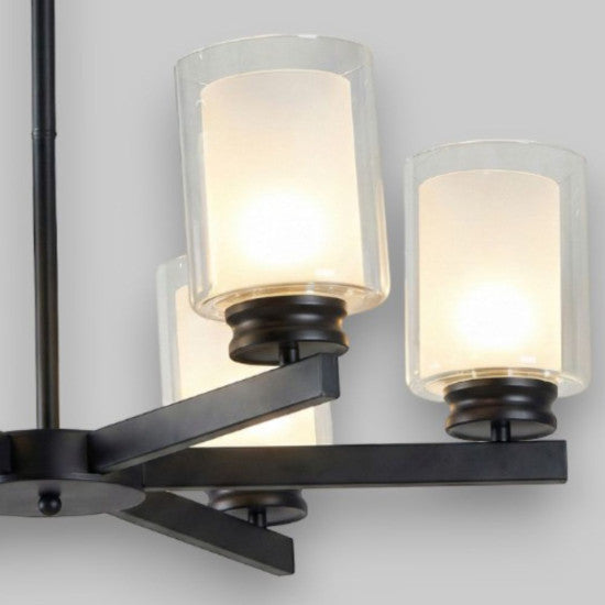 Lustra Tavan Titan Black, 6 Brate, 6xE27 10W