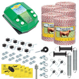Pachet gard electric complet 5000m 7.2 Joule pentru animale domestice fir izolatori maner poarta conectori