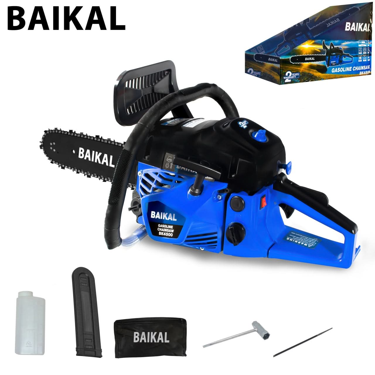 Drujba pe benzina Baikal BK-4500, 3.9 CP, 10500 RPM, lama 40 cm, motor 2T