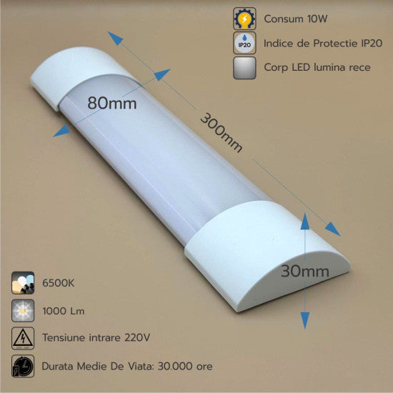 Corp LED Fida 10W, 6500K, 300 mm