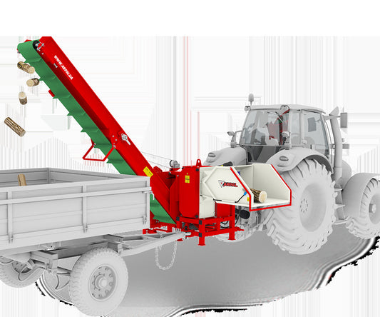 Tocator crengi  ZEP AM-200 PTO-K PRO cu banda 4 m, diametru max 200 mm, 80 CP, 14 m3/h