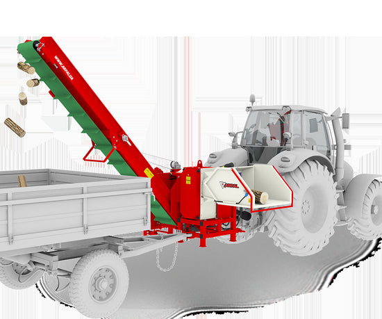Tocator crengi  ZEP AM-200 PTO-K PRO cu banda 4 m, diametru max 200 mm, 80 CP, 14 m3/h