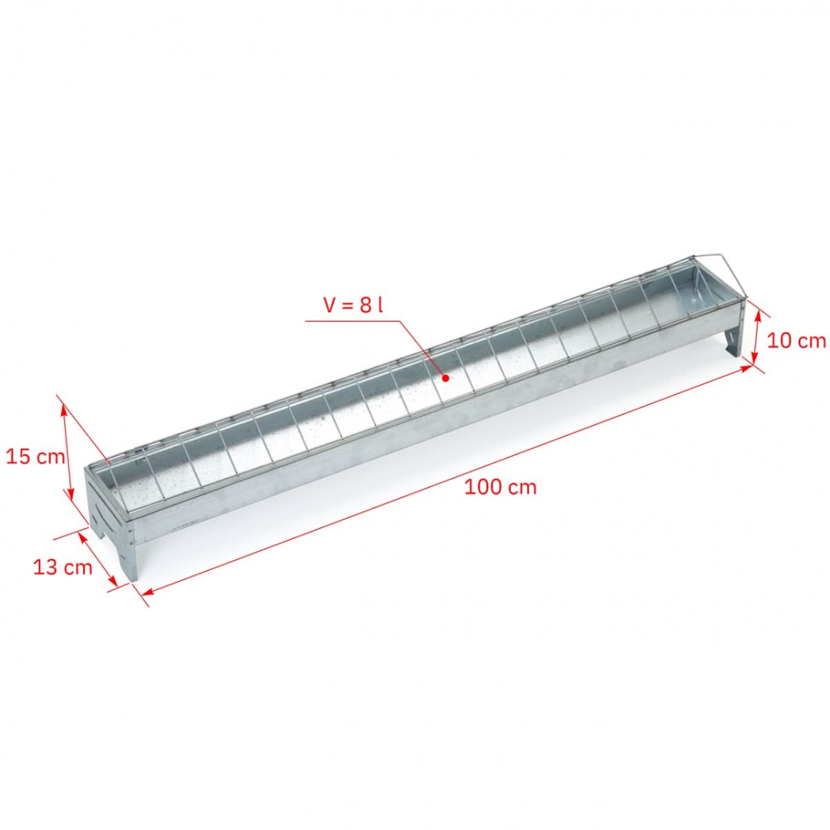 Hranitoare metal galvanizat 100 cm cu 19 fante pentru pui si gaini