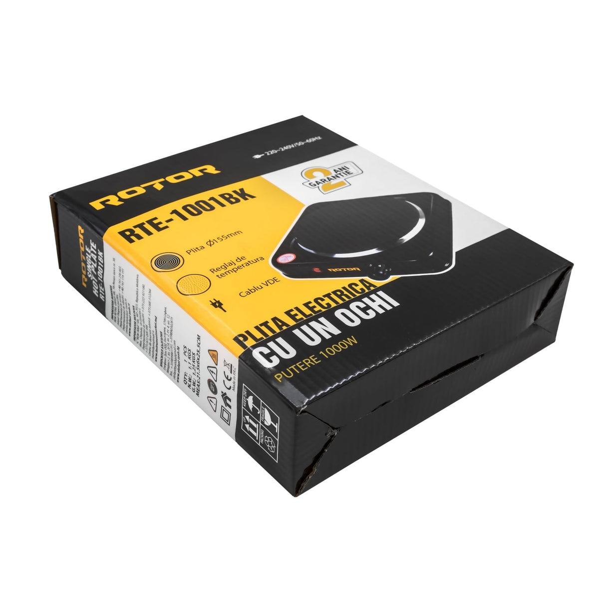 Plita electrica ROTOR RTE-1001BK, 1000 W, Ø155 mm