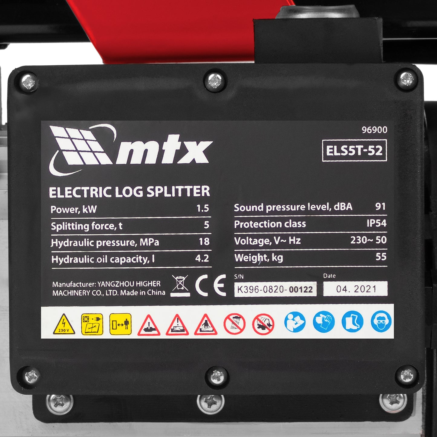 Despicator de busteni electric MTX 1500 W, forta 5T, diametru 50–250 mm