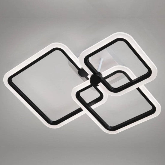 Lustra LED Living 80W, 3 Brate, 3 Culori, Telecomanda IR, 580x150 mm