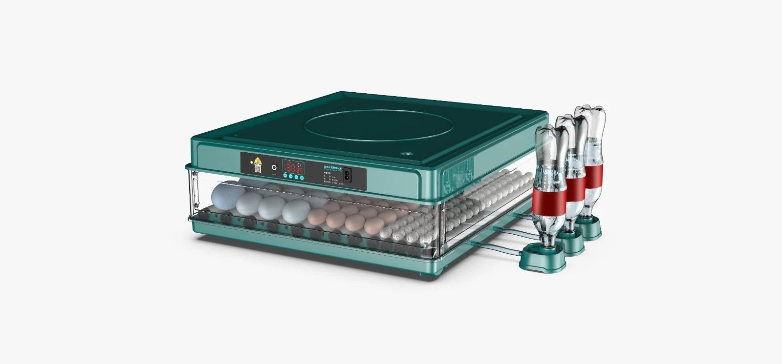 Incubator automat ZEP OVOBOX-130 pentru oua, capacitate foarte mare, alimentare 220V si 12V, control temperatura, intoarcere automata