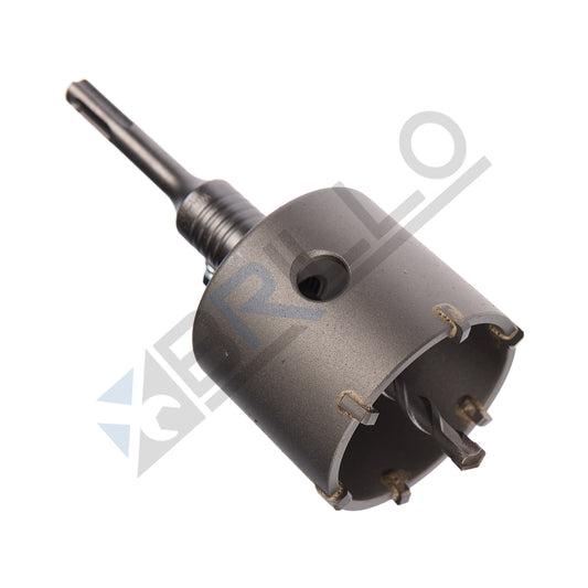 Carota beton 60 mm cu varf din carbura, pentru prize si tevi, cu burghiu si adaptor