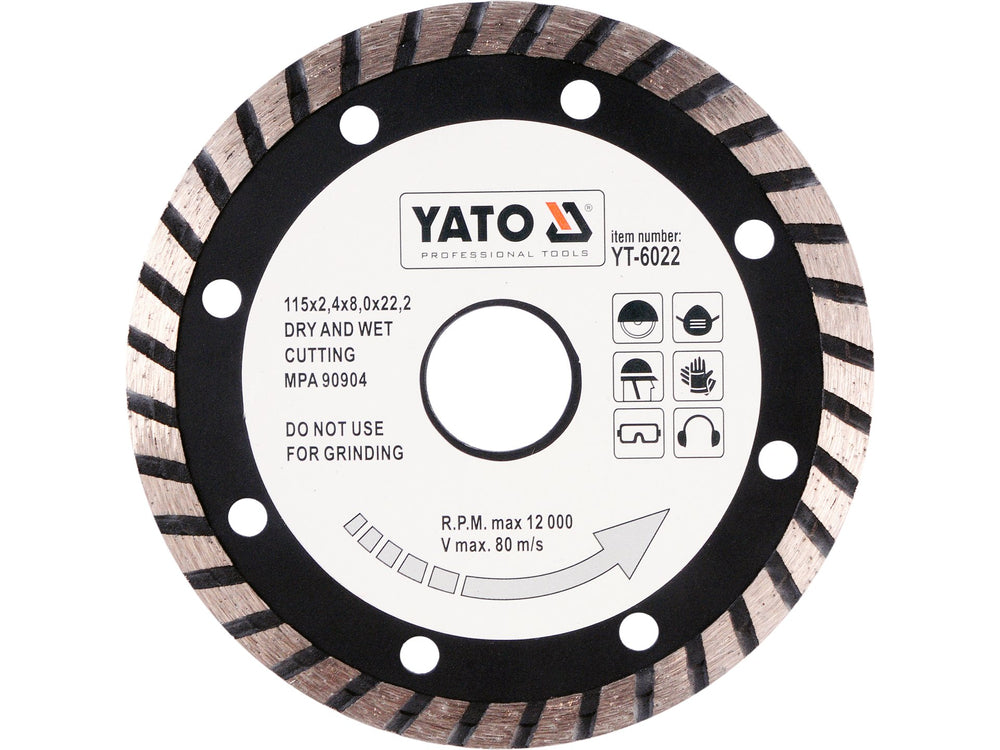 Disc diamantat Turbo 115 mm, taiere rapida si precisa, pentru beton si piatra