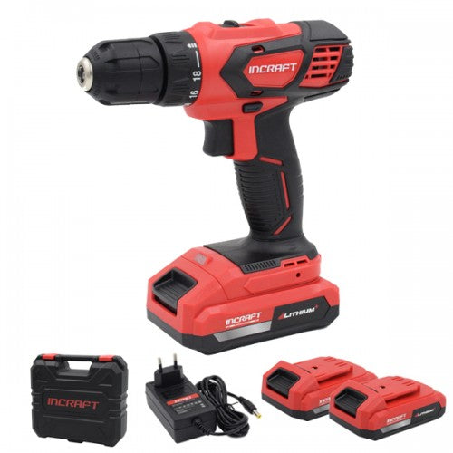 Masina insurubat cu acumulator 18V Incraft DK-18V 2 viteze 35Nm 2 acumulatori valiza