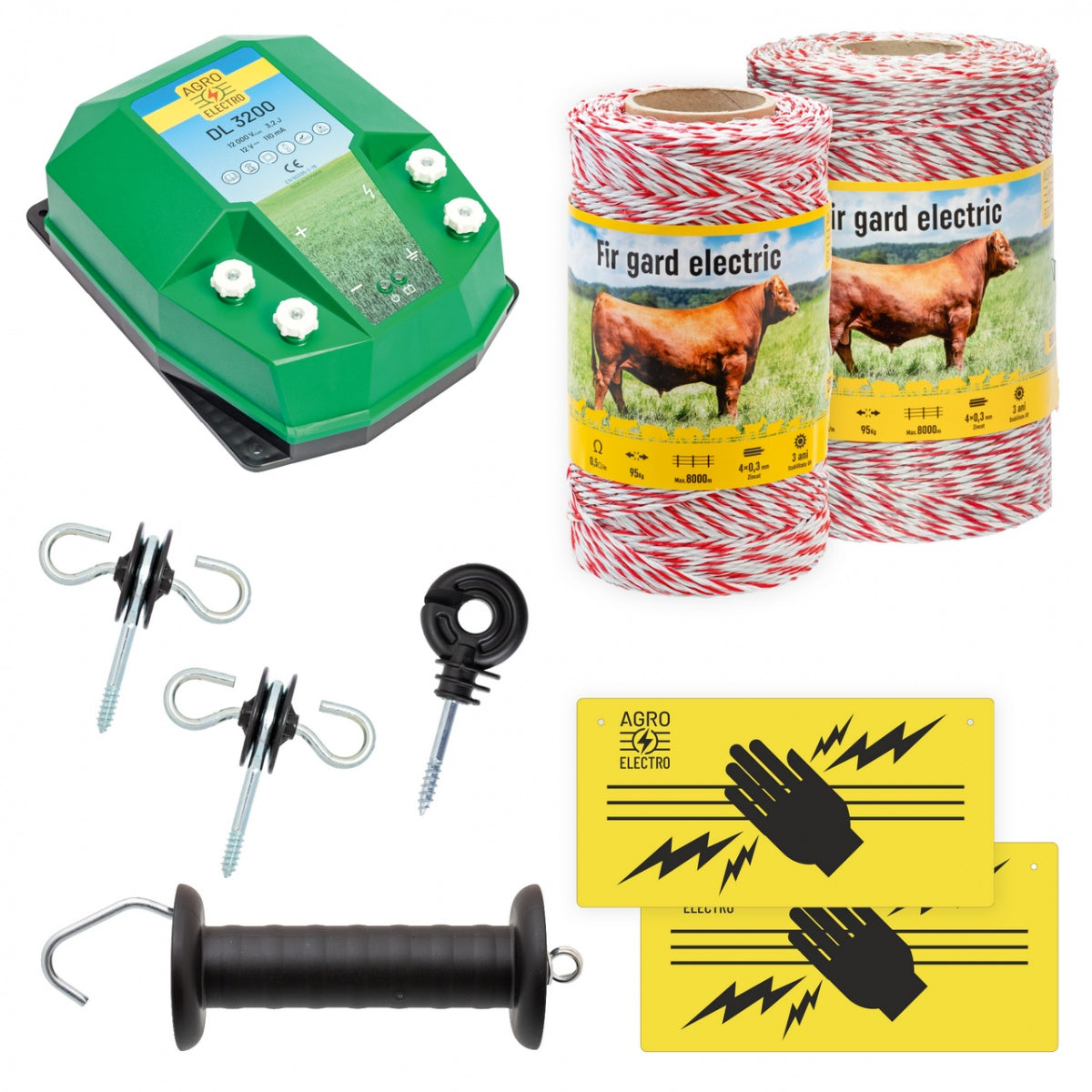 Pachet de Baza Gard Electric 750 m, 3,2 Joule, pentru Animale Domestice