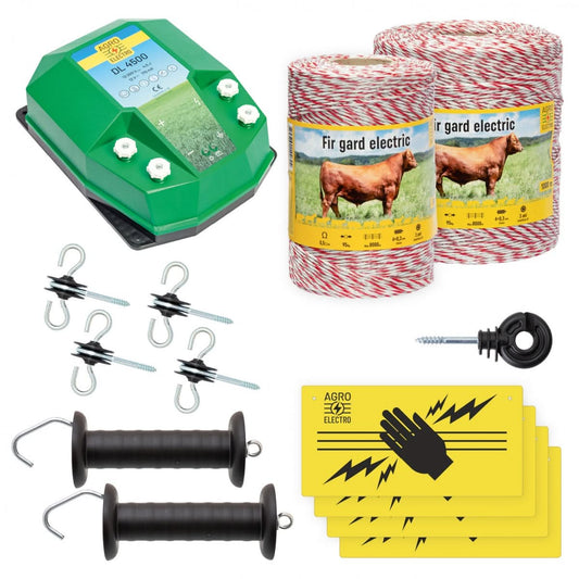 Pachet de Baza Gard Electric 1500 m, 4,5 Joule, pentru Animale Domestice