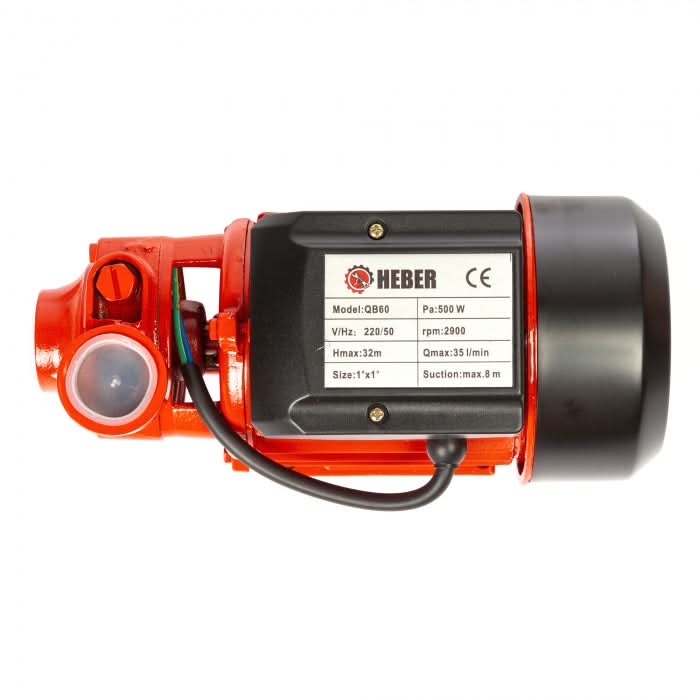 Pompa de suprafata, Heber QB60, putere 370W, debit 40L/min, H 20 m, corp din fonta