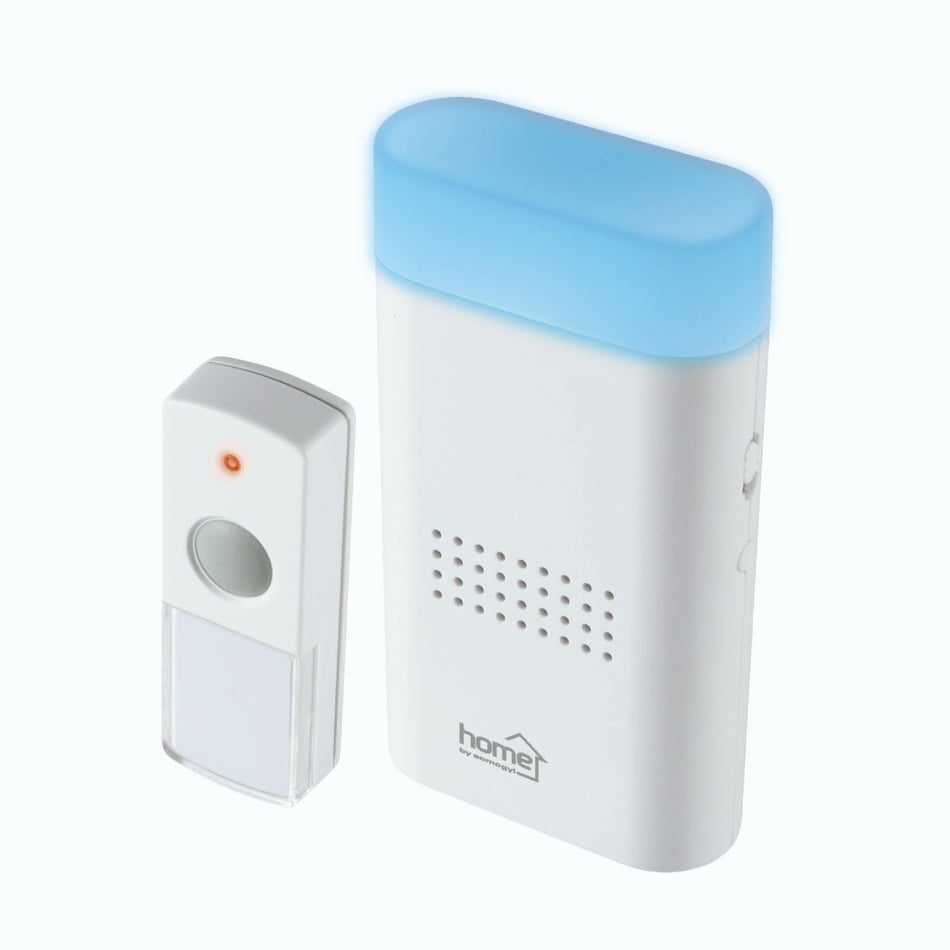Sonerie Wireless DB 1502DC, 150m, 8 Melodii, Semnal Luminos si Sonor, IP44, Portabila cu Clema Curea