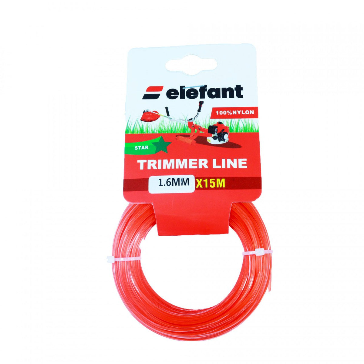 Fir tambur motocoasa tip stea Elefant, 1.6mm x 15m, universal