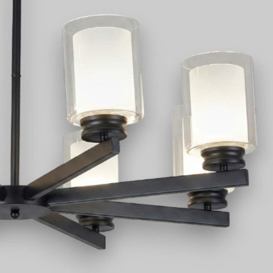 Lustra Tavan Titan Black, 8 Brate, 8xE27 10W